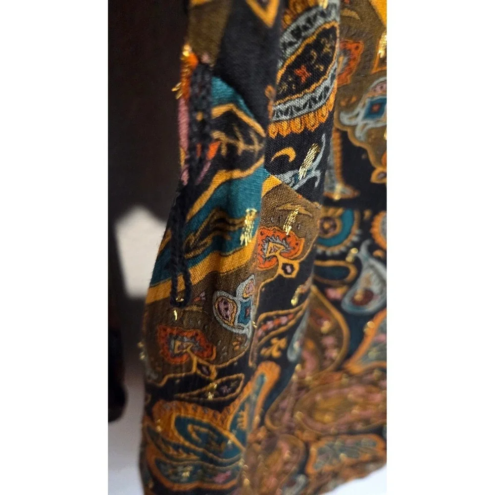 Zara Paisley Print Shirt Dress Size‎ Small Button Up Long Sleeve Tunic Boho